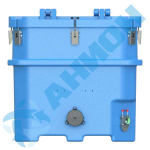 Изотермический контейнер 1200 л для перевозки живой рыбы с быстроразъемным соединением g4", со сливом g2" Анион 1200 л. горизонтальный (1810x1150x1130см;синий) - арт.559499