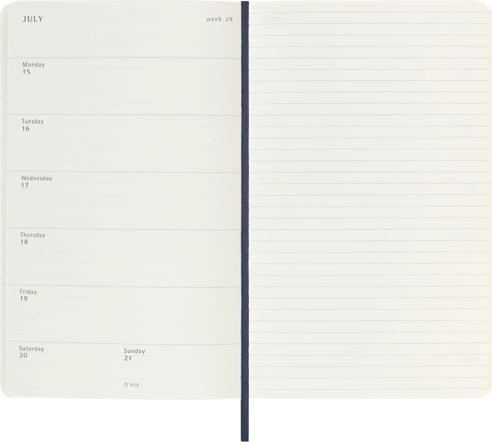 Еженедельник на 2025-2026 гг Moleskine Academic Soft WKNT (DSB2018WN3) 13х21см, мягкая обложка, синий сапфир