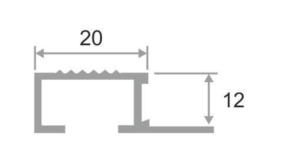 Алюминиевый профиль ПО-П12х20 2500 мм