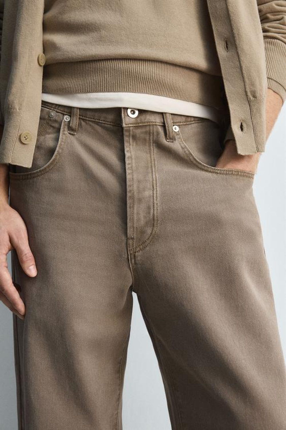 ZARA ДЖИНСЫ BARREL FIT - LIMITED EDITION, СВЕТЛО-КОРИЧНЕВЫЙ