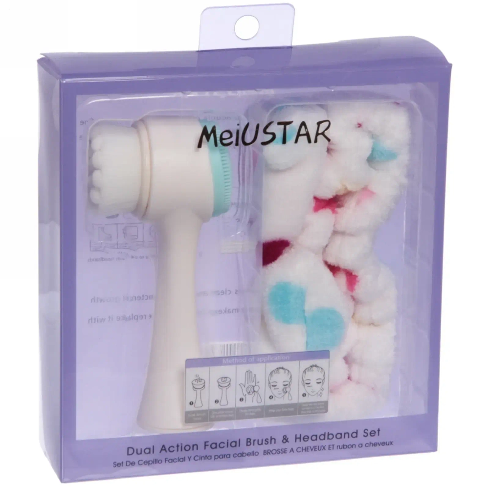 Набор подарочный Повязка на голову и щетка для умывания «Для Тебя», микс 4 цвета, 16*16,5*4,5см