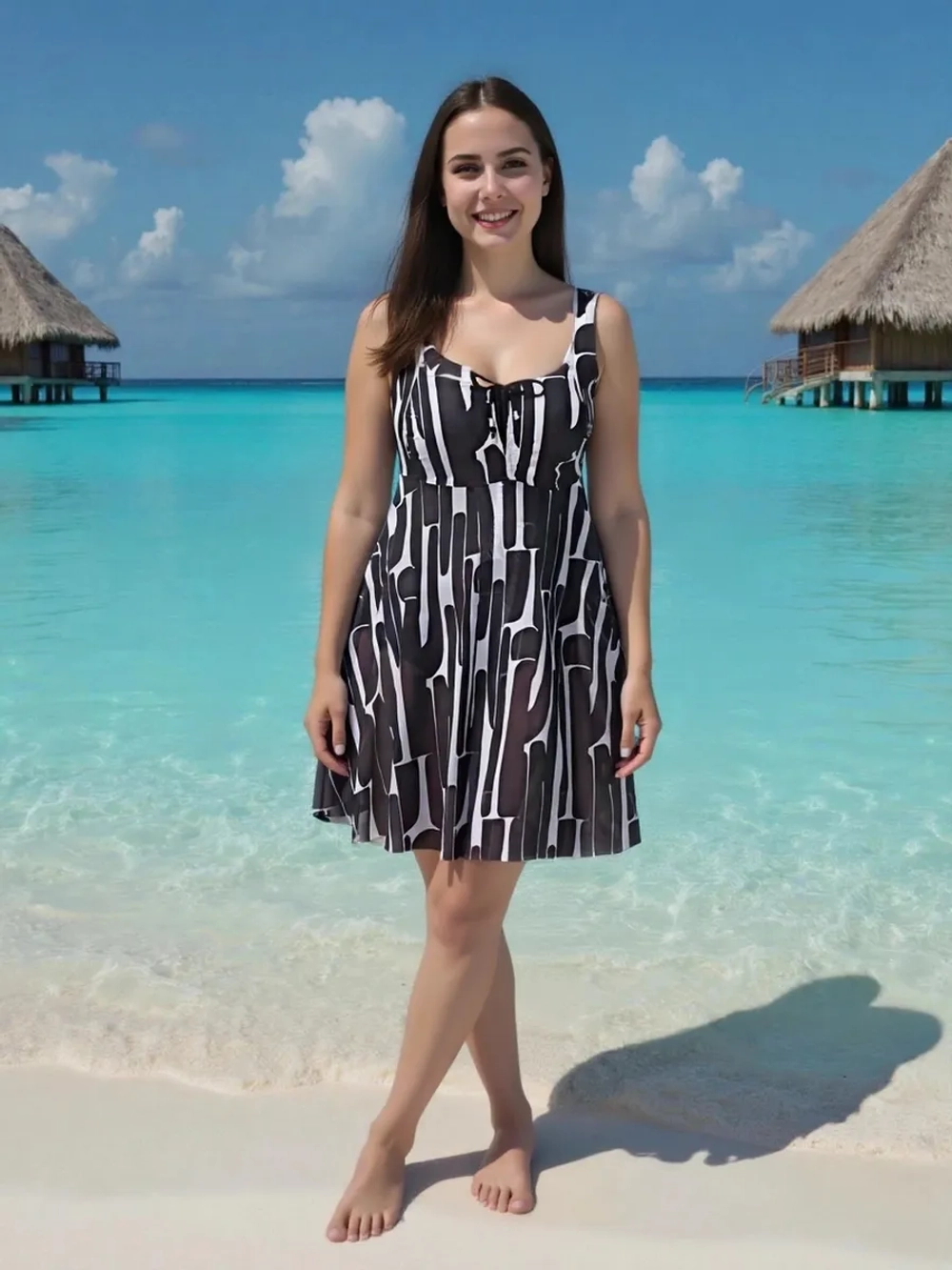 Купальник-платье слитный большой размер