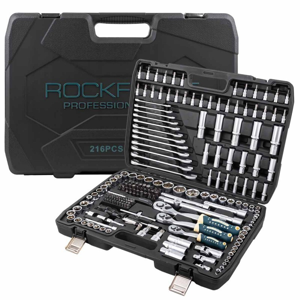 Набор инструментов 216пр. 1/4'', 3/8'', 1/2''(6гр.) RockFORCE LIGHT RF LIGHT-38841