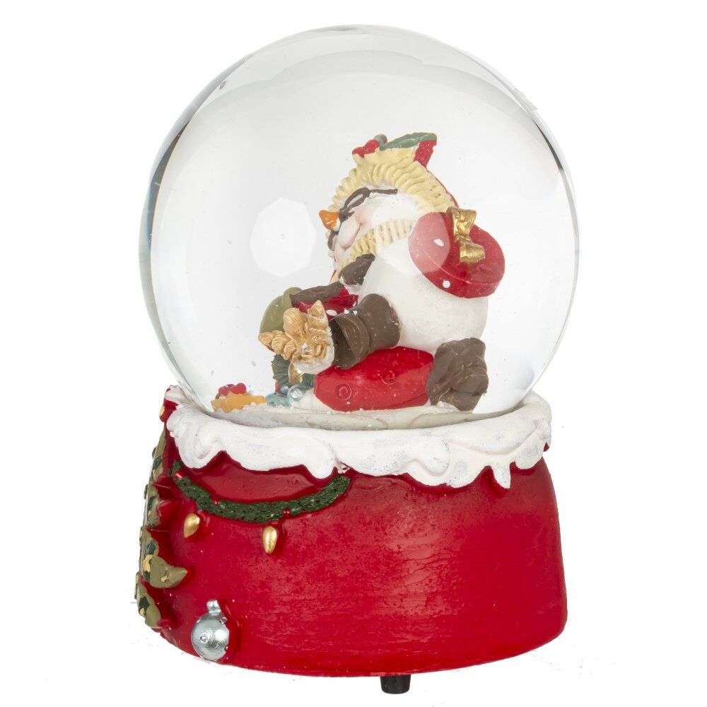 GAEM Фигурка декоративная "Снеговик" в стекл шаре (ключ, муз), D 10 см, L9,5 W10 H14 см