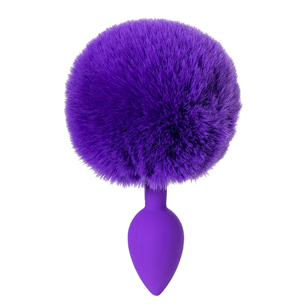 Фиолетовая анальная втулка 13см с фиолетовым пушистым хвостиком ToyFa ToDo Sweet Bunny 357014