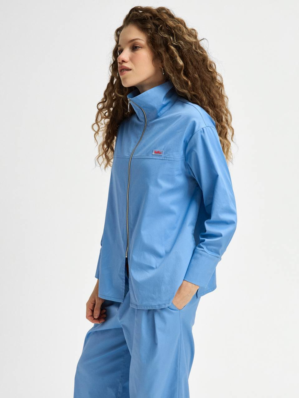 Рубашка медицинская женская Юми, эйр блю хлопок