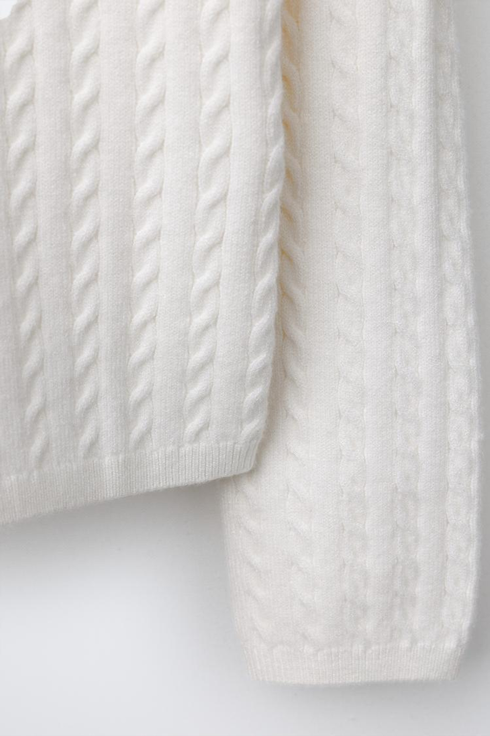 ZARA КАРДИГАН С УЗОРОМ «КОСЫ», ЭКРЮ