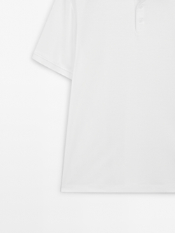 Massimo Dutti Поло с короткими рукавами и воротником, белый