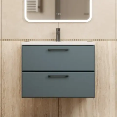 Тумба с раковиной для ванной Uperwood Foster New 70 см, подвесная, серый графит