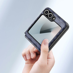 Складной чехол-книжка синего цвета от Dux Ducis для Samsung Z Flip 6, серия Fitt Series Case