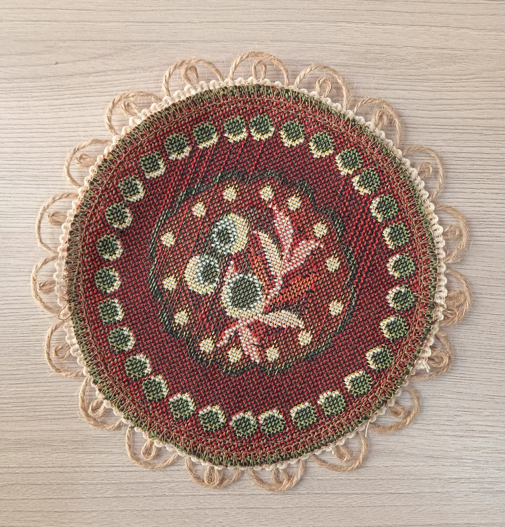 Набор гобеленовых салфеток Рябинка D15 см 10 шт