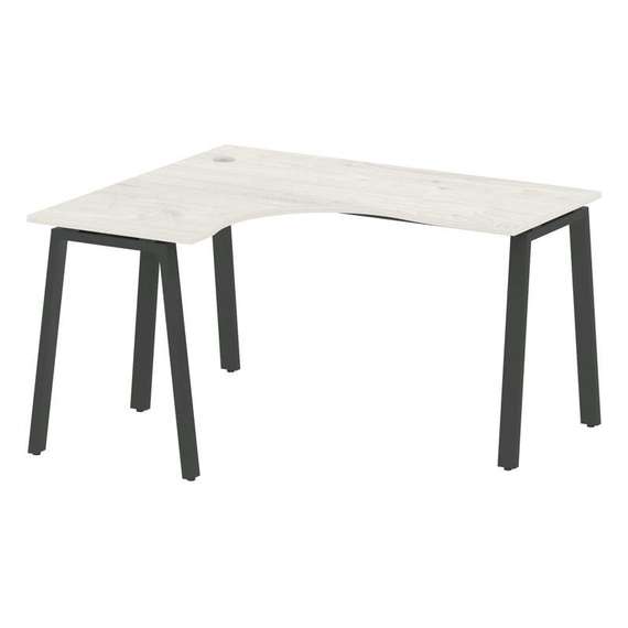 Metal System Стол криволинейный левый на А-образном м/к БА.СА-3 (L) Дуб Наварра/Металл Антрацит 1400