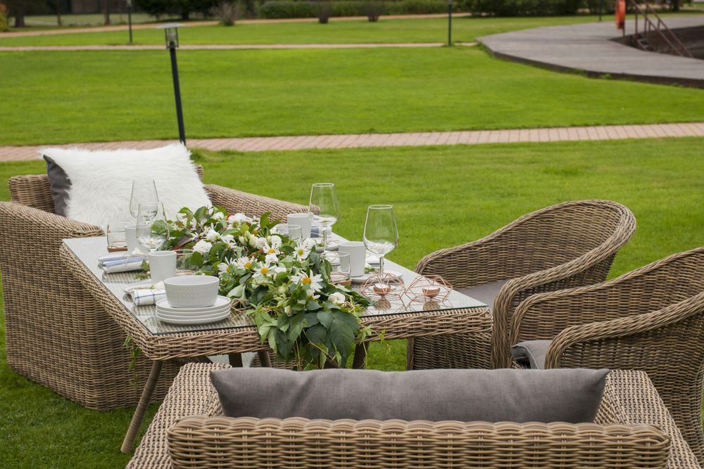 "Латте" плетеный стол из искусственного ротанга 200х90см, цвет соломенный