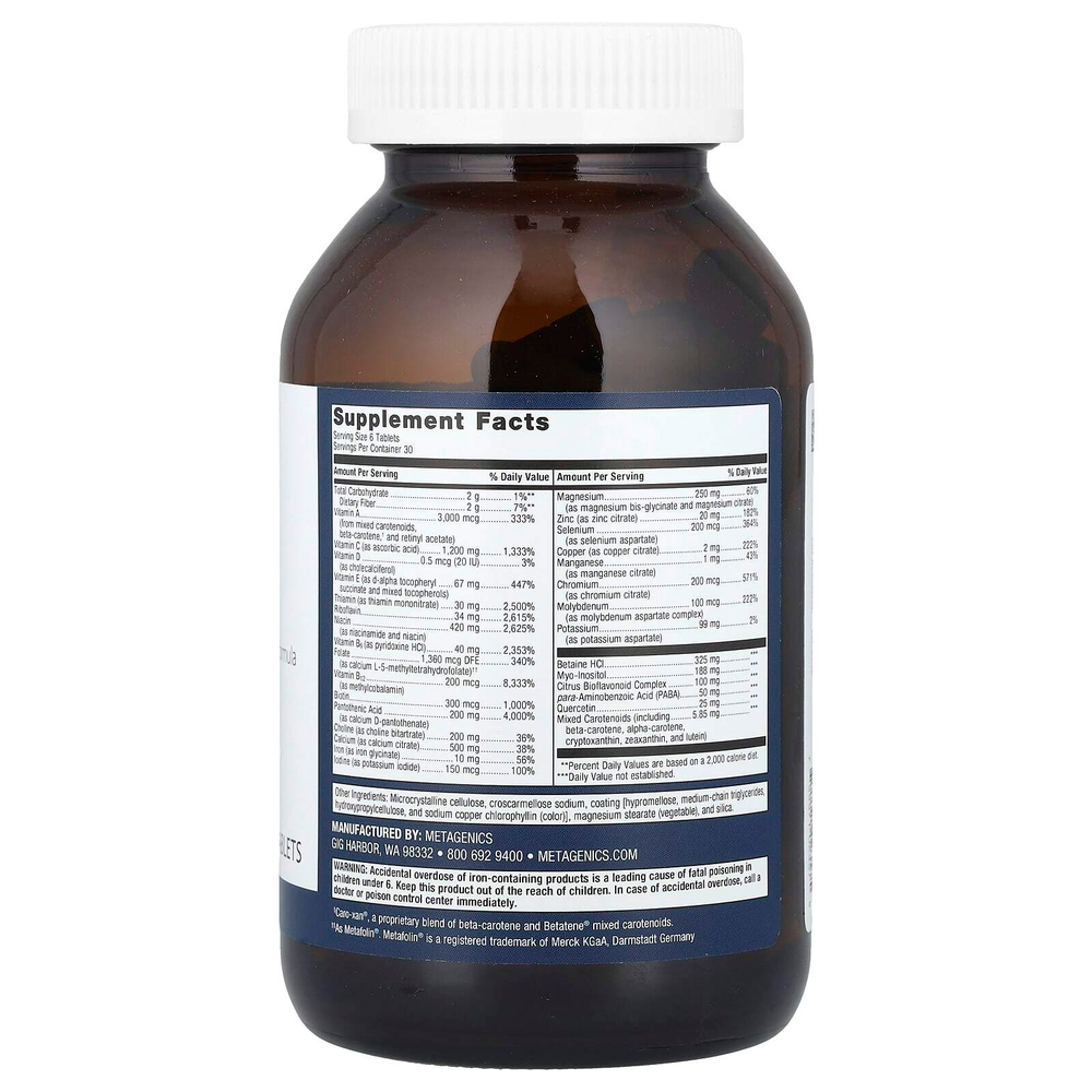 Metagenics, Multigenics®, 180 таблеток