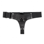 Чёрные лаковые трусики для страпона