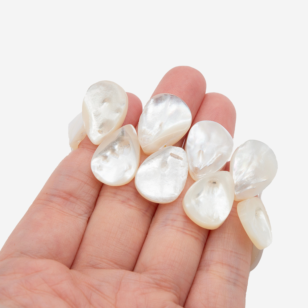 Капля из перламутра морских ракушек, 13*18мм, белый