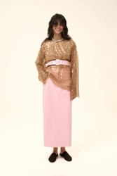 Юбка миди (Лаковый кусочек), розовая