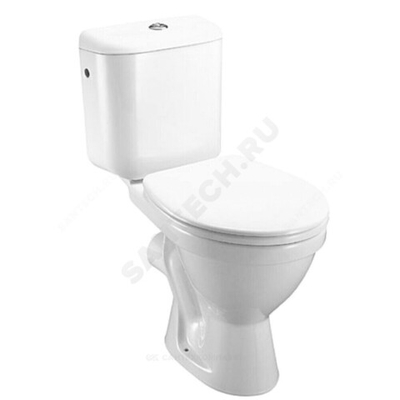 Унитаз-компакт горизонтальный выпуск нижний подвод с арматурой 2/реж слив кнопка без сиденья белый Lyra Jika Z.RU93.0.756.4