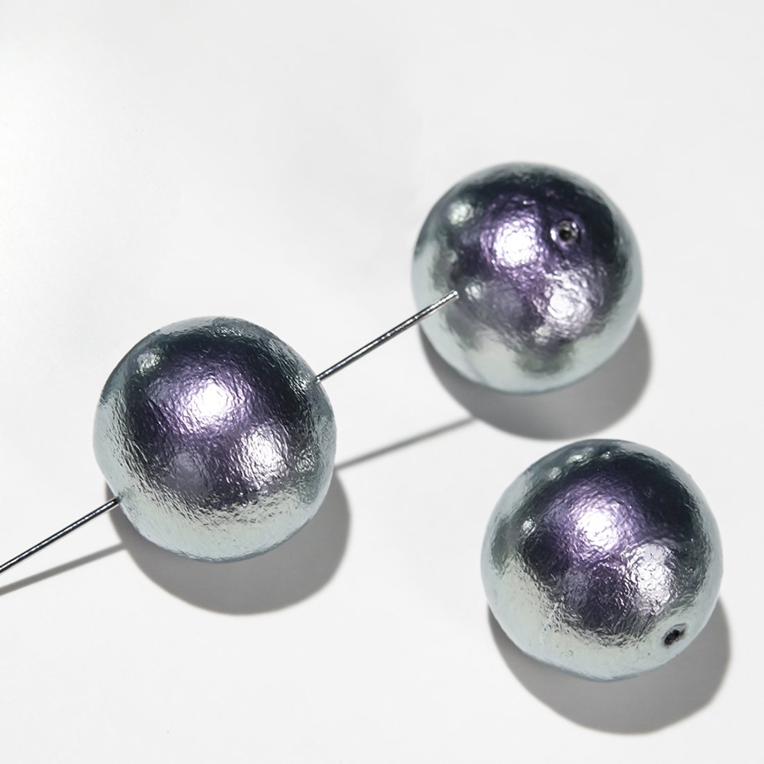 Хлопковый жемчуг, оттенок "Rich Gray", шар 20мм, сквозное отверстие