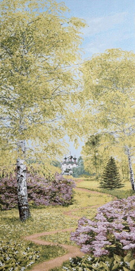 Гобеленовая картина "D. ВЕСЕННИЙ ЛЕС" в багетной раме, Россия.