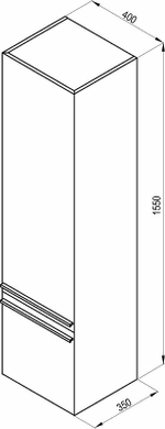 Шкаф пенал Ravak Clear 40 L X000000762 подвесной Белый, Вишня