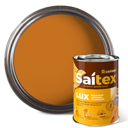 SAITEX LUX  ДЗС с воском и УФ-фильтром (глянцевый)  Орегон  1л (Сайвер)