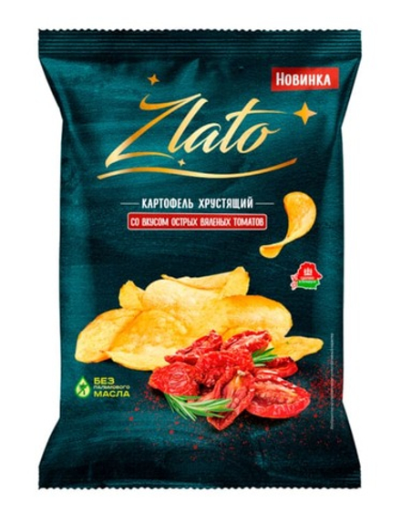Картофель хрустящий "Zlato" 70г. Острые вяленые томаты Мира