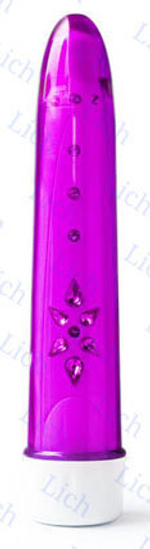 Лиловый вибромассажер Cristal 6x Amethyst, 18 см