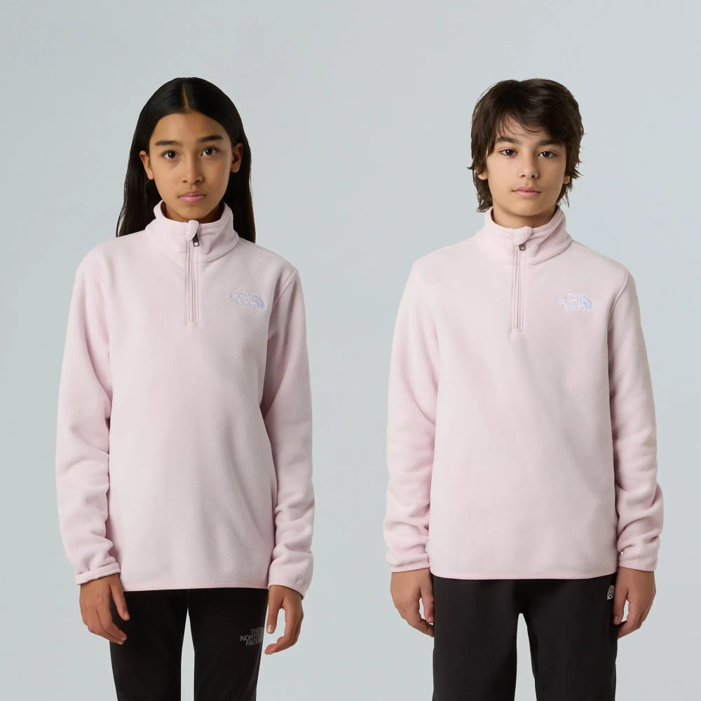 Детская флисовая кофта The North Face Teen Glacier 1/4 Zip розовая