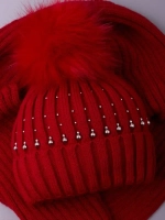 Шапка для девочки зимняя вязаная и шарф