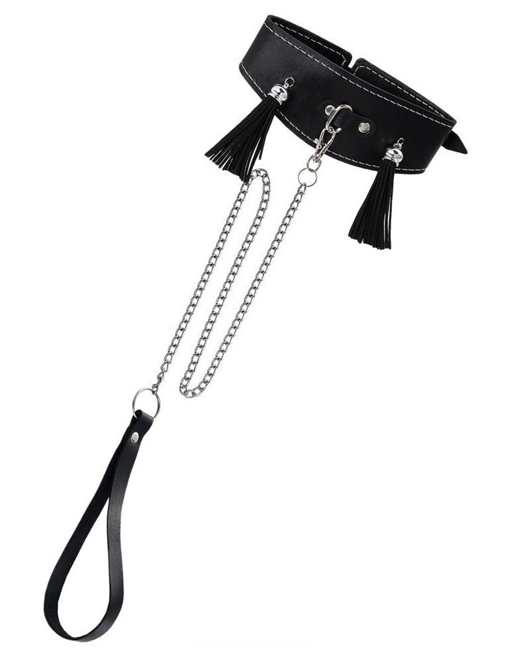Черный ошейник с кисточками (Цвет: черный)