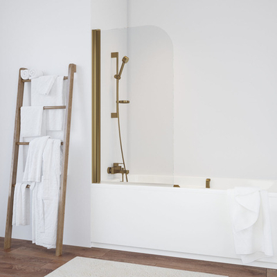 Душевая шторка на ванную Vegas Glass EV LUX профиль бронза, стекло прозрачное