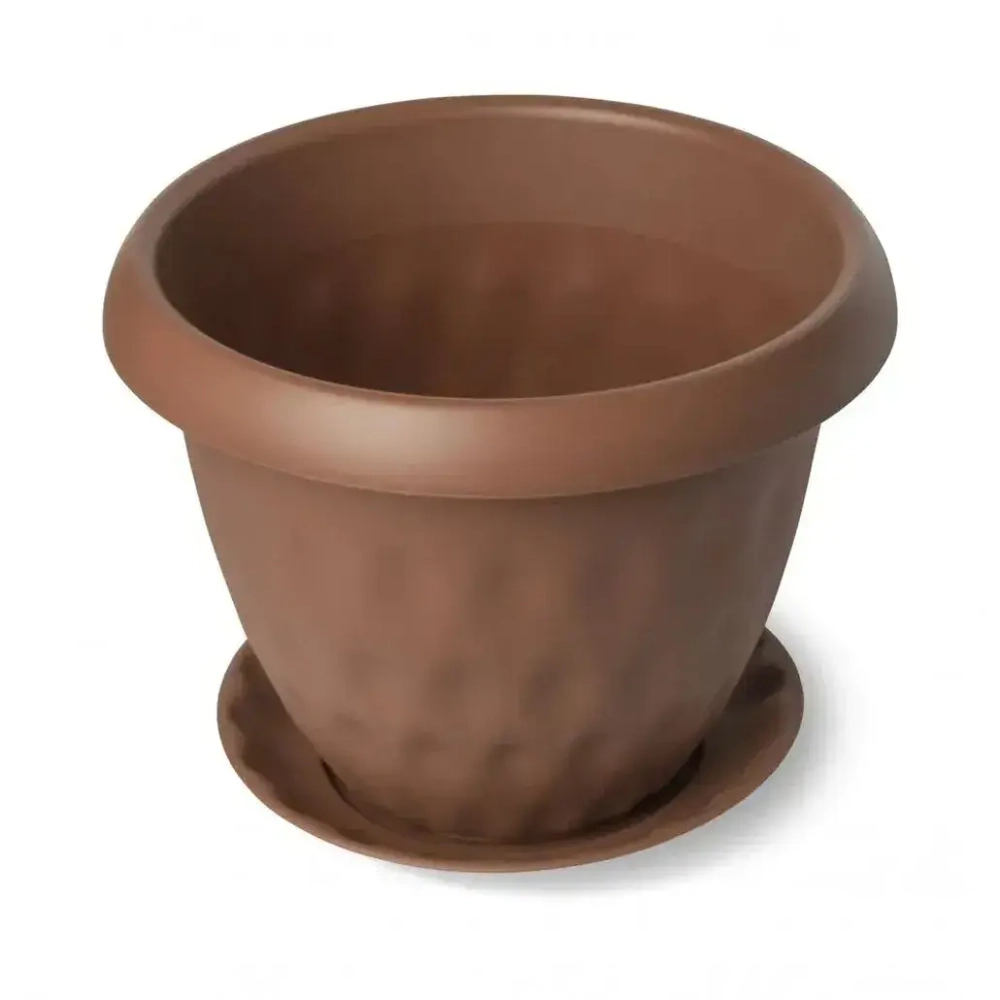 Горшок для растений Розетта 0,9л Д140 c поддоном терракот