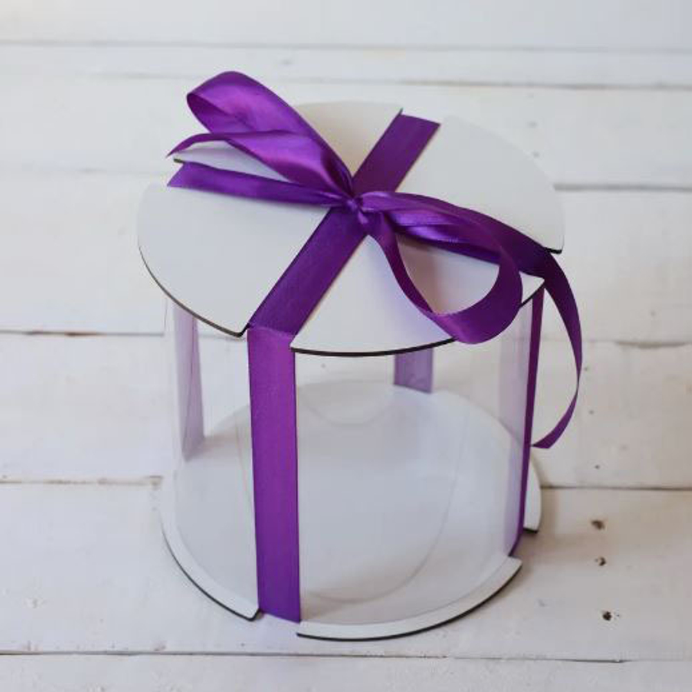 Упаковка для торта ТУБУС ПРЕМИУМ d-16 h-15 см (ЛХДФ БЕЛЫЙ)