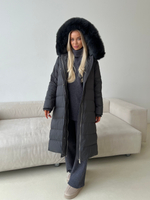 Пуховик Fresh макси графит