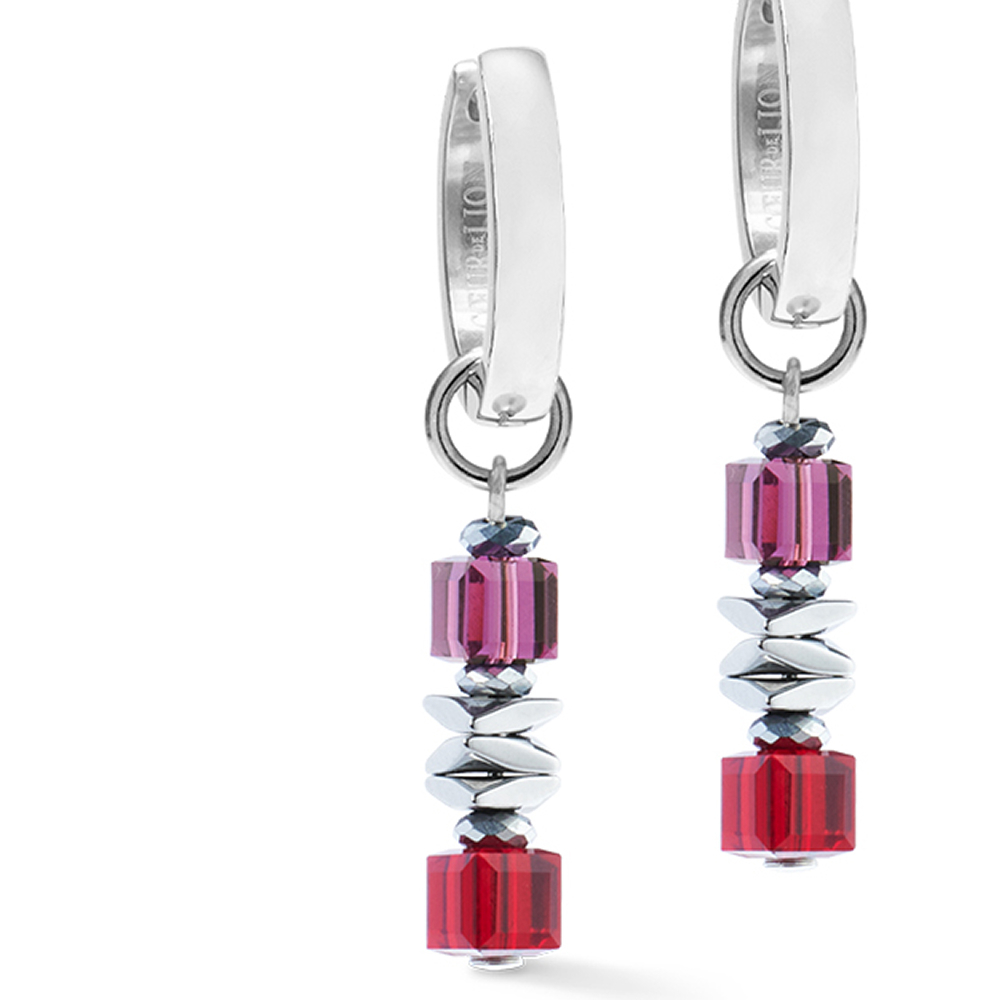 Серьги Coeur de Lion Red-Silver 3044/21-0317