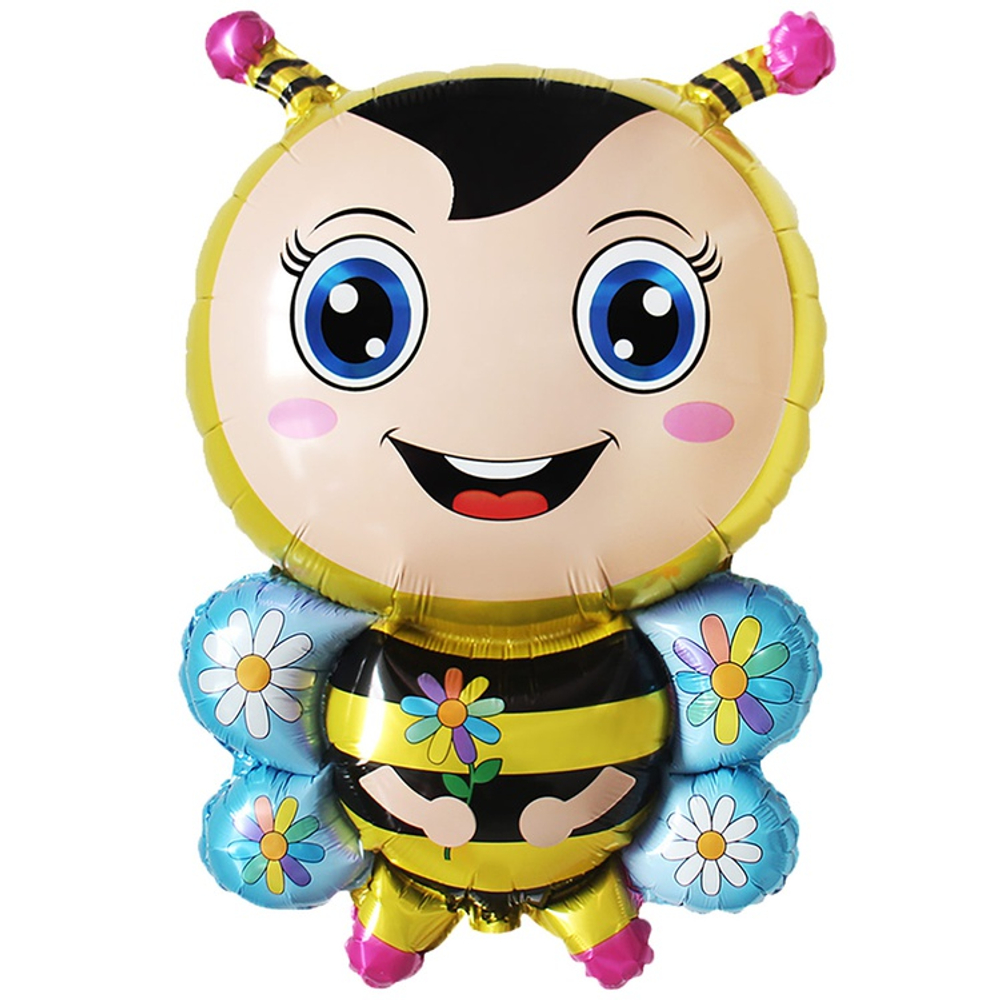 Шар Фольгированный Пчела улыбчивая золотая (Желтый)