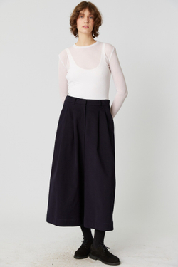 Кюлоты темно-синего цвета из бархатистого хлопка