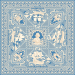 Шаль «Русская резьба по кости», 100% шерсть