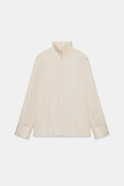 ZARA СВОБОДНАЯ РУБАШКА ИЗ АТЛАСА — ZW COLLECTION, ЭКРЮ