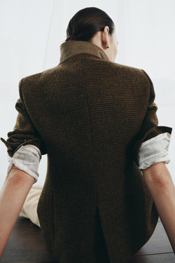 ZARA ПРИТАЛЕННЫЙ БЛЕЙЗЕР ИЗ ШЕРСТИ — ZW COLLECTION, РАЗНОЦВЕТНЫЙ