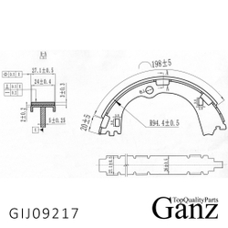 Колодки стояночного тормоза HYUNDAI Tucson/IX35 15-20 / KIA Sportage 16 4WD GANZ GIJ09217