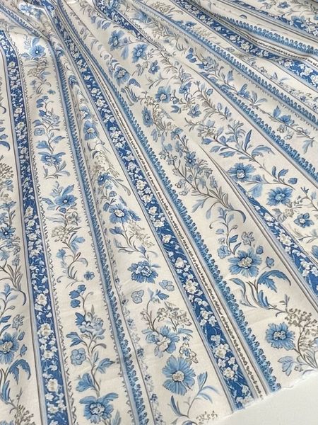 ГОЛУБОЙ ВАСИЛЬКОВЫЙ УЗОР, ПОЛОСЫ. - 100% хлопок 2