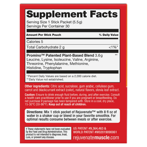 Rejuvenate, Rejuvenate Muscle Health ™, смесь для приготовления напитка, малина, 30 пакетиков по 5,5 г (0,19 унции)