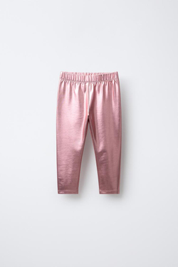 ZARA ЛЕГИНСЫ С МЕТАЛЛИЧЕСКИМ ЭФФЕКТОМ, РОЗОВЫЙ