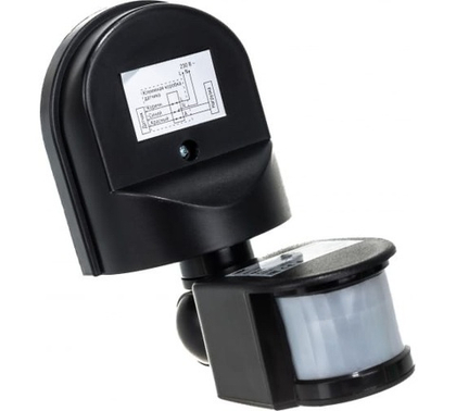 Датчик движения ДД-008 1100Вт 180град 12м IP44 черный IEK LDD10-008-1100-002