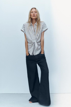 ZARA ДЖИНСЫ Z1975 WIDE LEG С ВЫСОКОЙ ПОСАДКОЙ, СИНИЙ