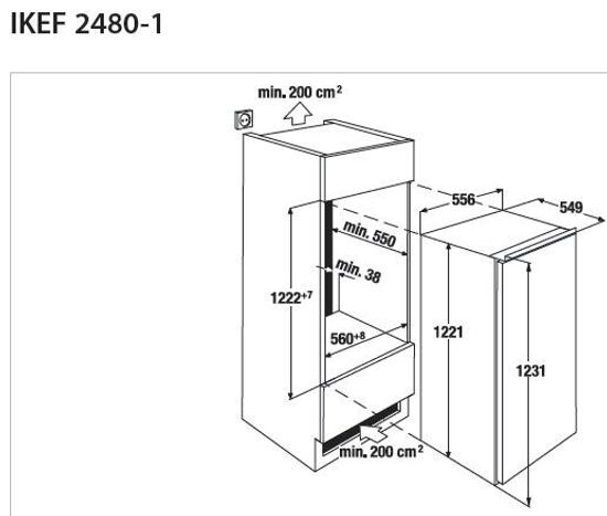 Встраиваемый холодильник Kuppersbusch IKEF 2480-1