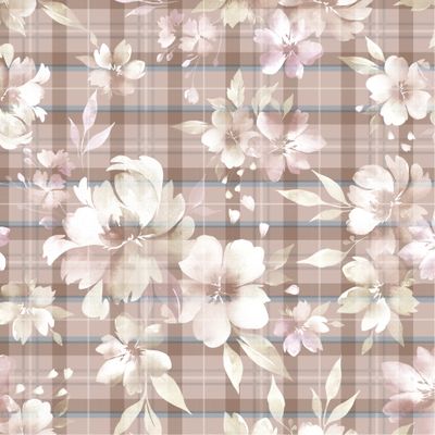 клетка с акварельными цветами