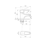 Смеситель для раковины 40к ПРОФСАН ПСМ-740-084 "ЕВРО" литой, п/гайку, без подводки, ХРОМ